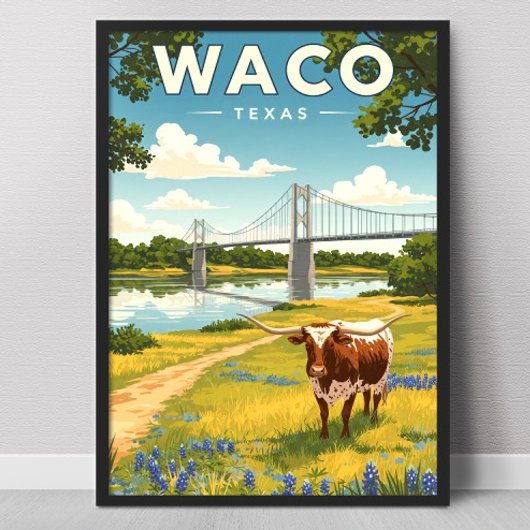 Vintage Waco Texas Poster