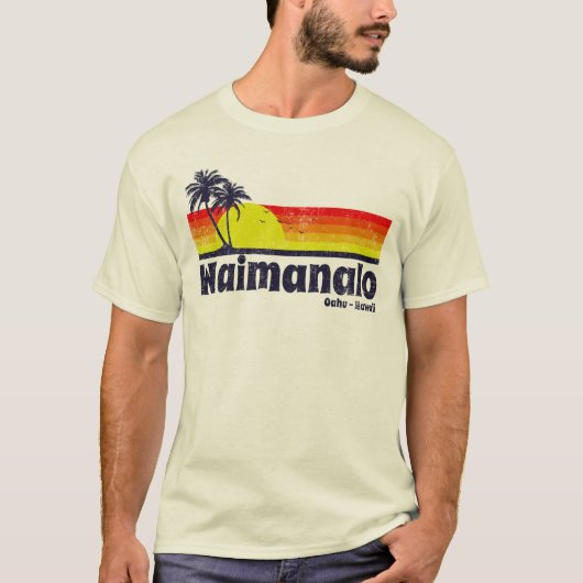 Vintage Waimanalo Oahu hawaii T-shirt (Voorkant)