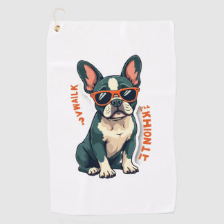 Vintage Walk Ik Zal Er Over Nadenken Franse Bulldo Golfhanddoek