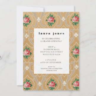 Vintage Wallpaper Pattern Fashion Designer Party Kaart
