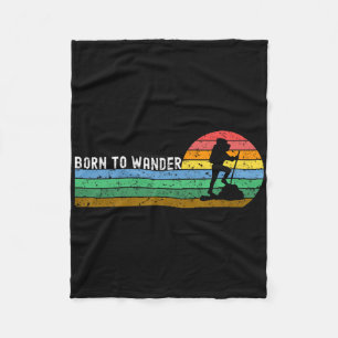 Vintage Wandelen Geboren Om Te Dwalen Retro Zonson Fleece Deken