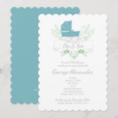 vintage wandelwagen jongen of meisje SIP & SEE bla Kaart (Voorkant / Achterkant)