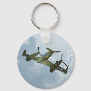 Vintage Warbird-vlucht Militaire Luchtvaartkunst Sleutelhanger