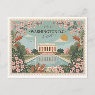 Vintage Washington DC Travel Feestdagenkaart
