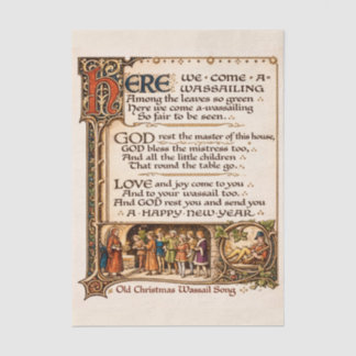 Vintage Wassail Song Illuminated Manuscript Art Tissuepapier
