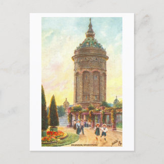 Vintage Water Tower, Mannheim, Germany Briefkaart
