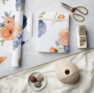 Vintage Watercolor Bloemen Inpakpapier