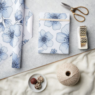 Vintage Watercolor Bloemen Inpakpapier