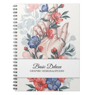 Vintage Watercolor Bloemen Spiraal Foto Notitieboe Notitieboek