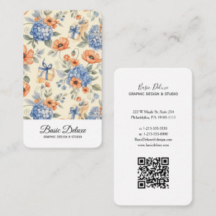 Vintage Watercolor Bloemen Visitekaartje