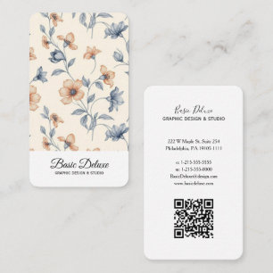 Vintage Watercolor Bloemen Visitekaartje