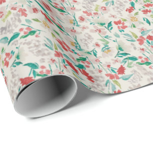 Vintage Watercolor Bloemen Winterweide (Crème) Cadeaupapier