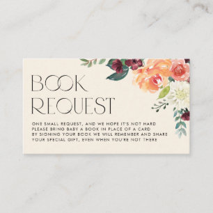 Vintage Watercolor Fall Flowers Book Request Informatiekaartje