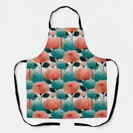 Vintage Watercolor Pink and Green Floral Schort