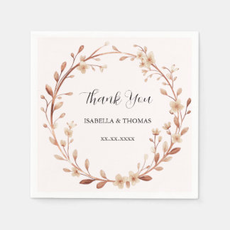 Vintage watercolor rose gold Daisy Floral Botanica Servet