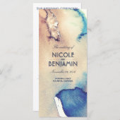 Vintage Watercouleurs Beach Wedding Programmes (Devant / Derrière)