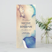 Vintage Watercouleurs Beach Wedding Programmes (Debout devant)