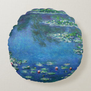 Vintage Waterlelies door Claude Monet Rond Kussen
