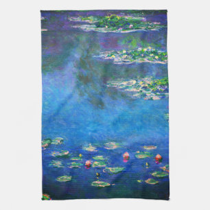 Vintage Waterlelies door Claude Monet Theedoek