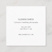 Vintage Waterverf Camera Square Visitekaartje (Achterkant)