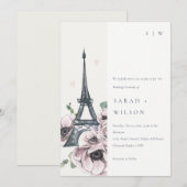 Vintage Waterverf Eiffeltoren Kaart (Voorkant / Achterkant)