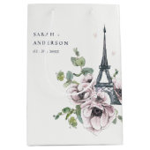 Vintage Waterverf Eiffeltoren Medium Cadeauzakje (Voorkant)