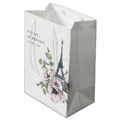 Vintage Waterverf Eiffeltoren Medium Cadeauzakje (Achterkant Gekanteld)