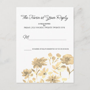 Vintage Waterverf Floral Design RSVP Briefkaart