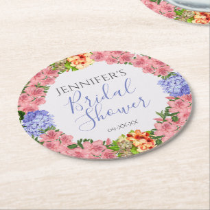 Vintage Waterverf Floral Lijst Vrijgezellenfeest Ronde Kartonnen Onderzetter