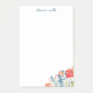 Vintage Waterverf Florals gepersonaliseerde Statio Post-it® Notes