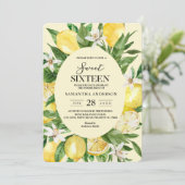 Vintage Waterverf Gele Lemons Lijst Kaart (Staand voorkant)