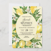 Vintage Waterverf Gele Lemons Lijst Kaart (Voorkant)