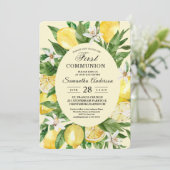 Vintage Waterverf Gele Lemons Lijst Kaart (Staand voorkant)