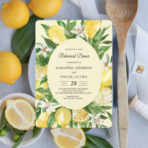 Vintage Waterverf Gele Lemons Lijst Kaart