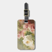 Vintage Waterverf Victoriaans Roos Bagagelabel (Voorkant verticaal)