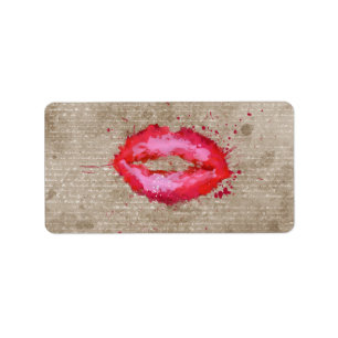 Vintage waterverven met wolvormige buisjes etiket