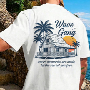 Vintage Wave Gang Cabin Beach Tee Herinneringen T-shirt
