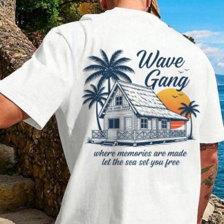 Vintage Wave Gang Cabin Beach Tee | Herinneringen T-shirt