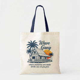 Vintage Wave Gang Cabin Beach Tee | Memories Are M Tote Bag