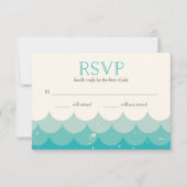 Vintage Waves Turquoise RSVP (Devant)