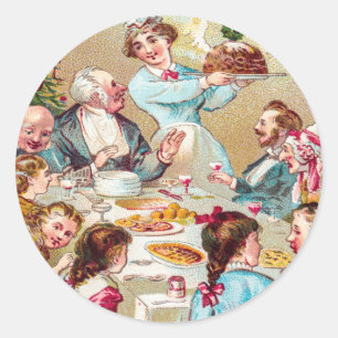 Vintage We wensen u allen een prettige kerstfeestd Ronde Sticker