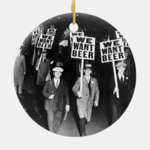 Vintage We willen verbod op bieren Keramisch Ornament