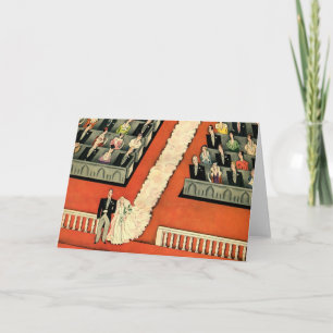Vintage Wedding, Art Deco Bride en Groom Pas getro Kaart