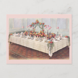Vintage Wedding Banquet Table Briefkaart