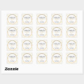 Vintage Wedding Bedankt Vierkante Sticker (Vel)