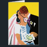 Vintage Wedding, Bride and Groom Newlyweds Kissing<br><div class="desc">You may now kiss the bride! Vintage illustration wedding design featuring bride and groom lovers kissing at their marriage ceremony. The handsome Irish man with ginger hair is wearing a tuxedo and the beautiful woman is wearing a traditional wedding gown, with a veil and holding a bouquet of garden flowers....</div>