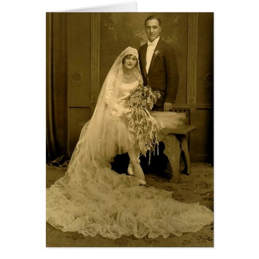 Vintage Wedding Bride en Groom (Voorkant)