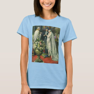 Vintage Wedding, Bride en Groom met Menorah T-shirt