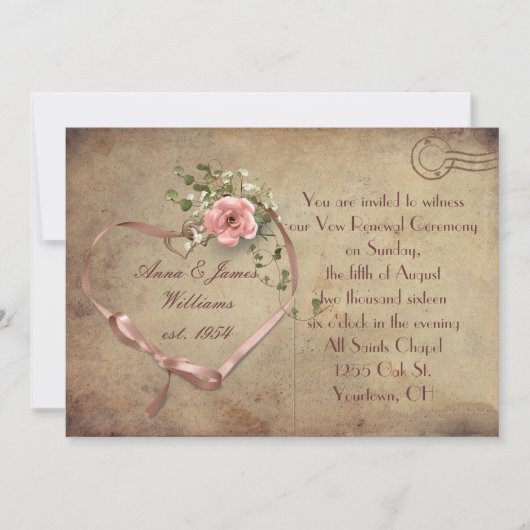 Vintage Wedding Briefkaart (Voorkant)