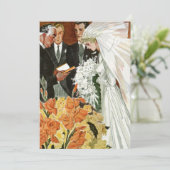 Vintage Wedding Ceremonie, Bride Groom Uitnodiging (Staand voorkant)